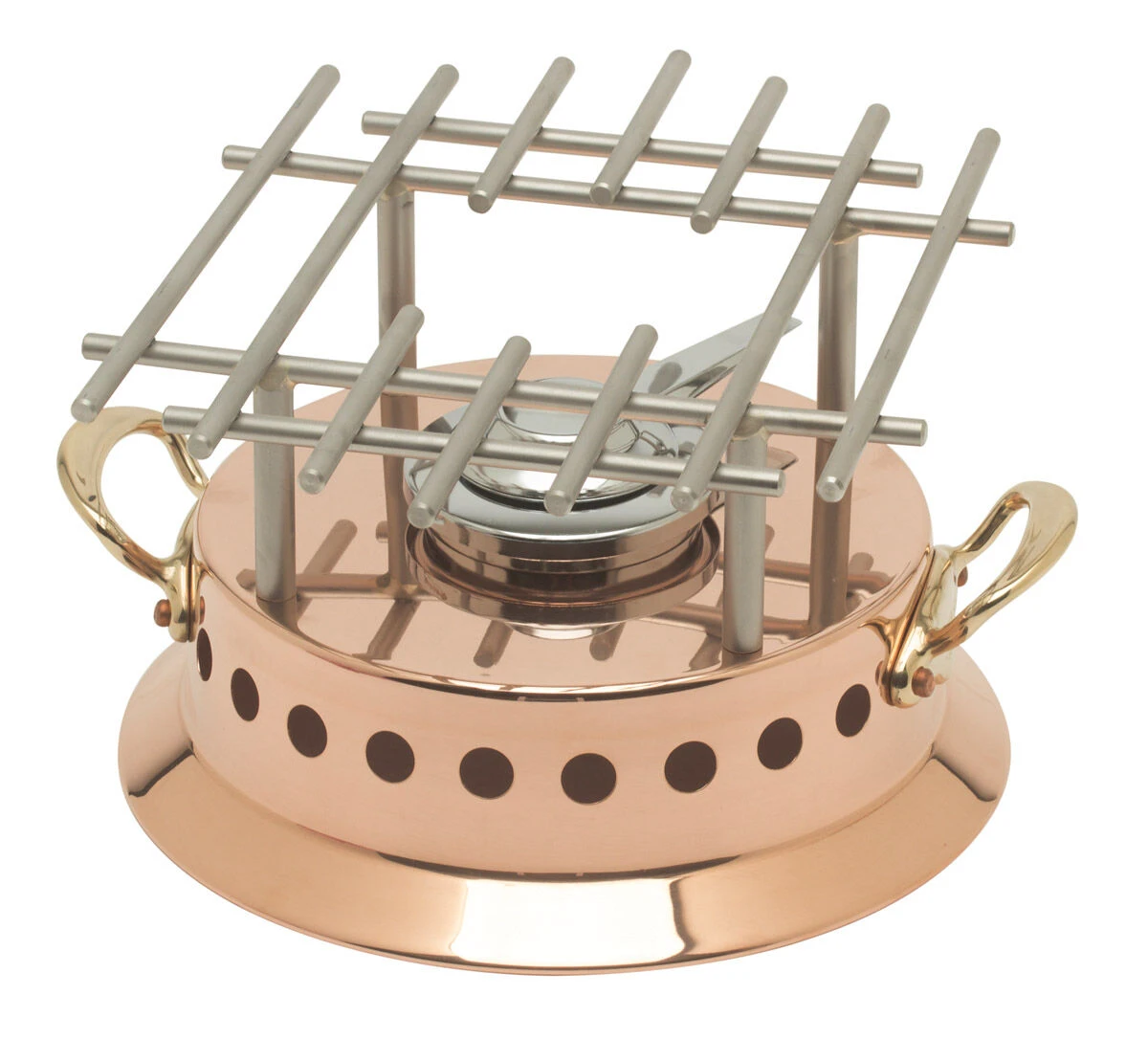 Mauviel M'Plus Rechaud ø 22 Cm Met Spiritusbrander Koper Bronzen Greep