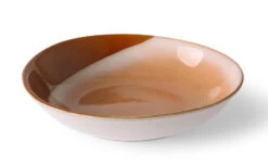 HK Living 70's ACE6957 Hills Diep Bord ø 21,7 Cm Roze-bruin 2 Stuks