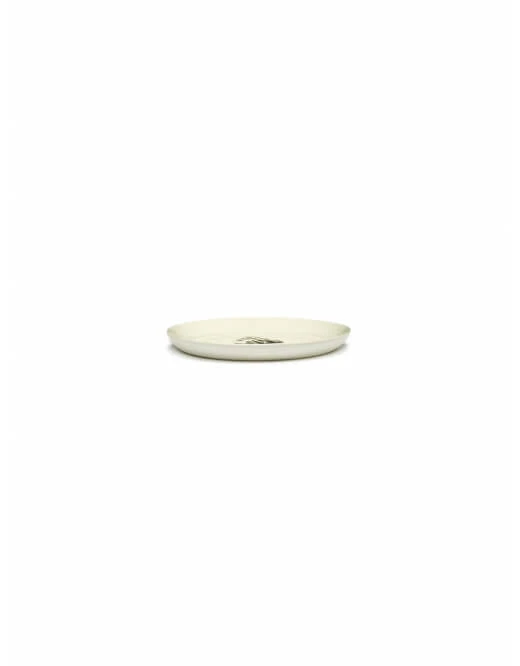 Serax Feast By Ottolenghi Bord S ø 19 Cm H 2 Cm Aardewerk White + Artichoke Black - Afbeelding 2