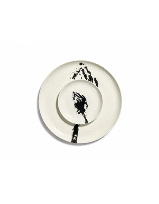 Serax Feast By Ottolenghi Bord S ø 19 Cm H 2 Cm Aardewerk White + Artichoke Black - Afbeelding 3