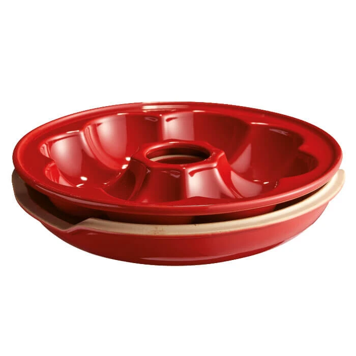 Emile Henry Broodbakvorm Kroonvormig ø 30,5 Cm Aardewerk Rood 3 Emile Henry Broodbakvorm Kroonvormig ø 30,5 Cm Aardewerk Rood - Afbeelding 3