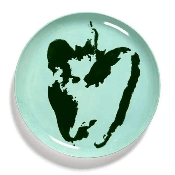 Serax Feast By Ottolenghi Bord L ø 26 Cm H 2 Cm Aardewerk Azure + Pepper Green - Afbeelding 2