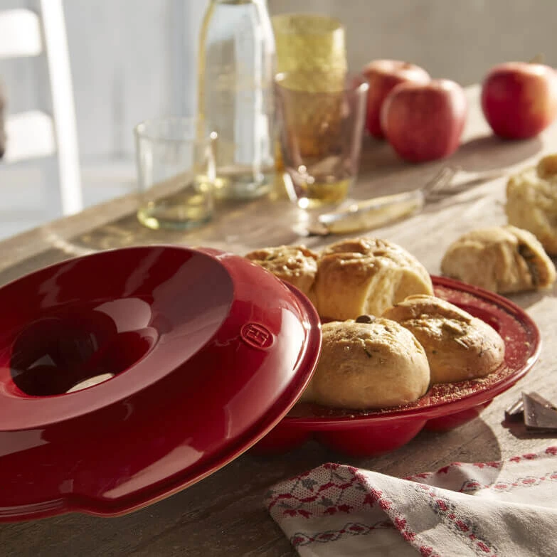 Emile Henry Broodbakvorm Kroonvormig ø 30,5 Cm Aardewerk Rood 5 Emile Henry Broodbakvorm Kroonvormig ø 30,5 Cm Aardewerk Rood - Afbeelding 5